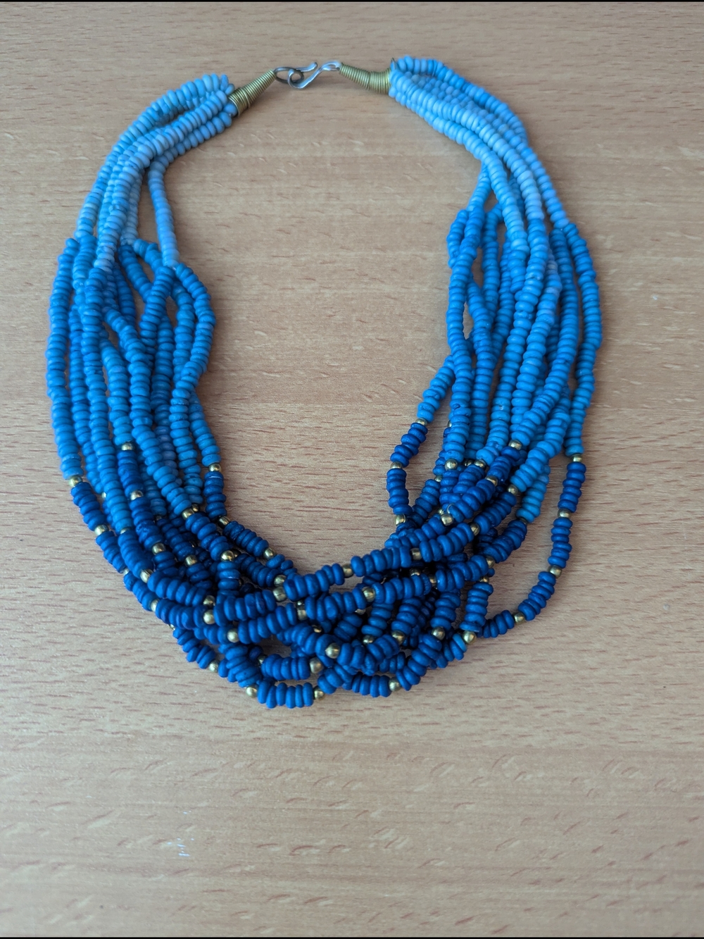 Blue Multi-Strand Beaded Necklace
